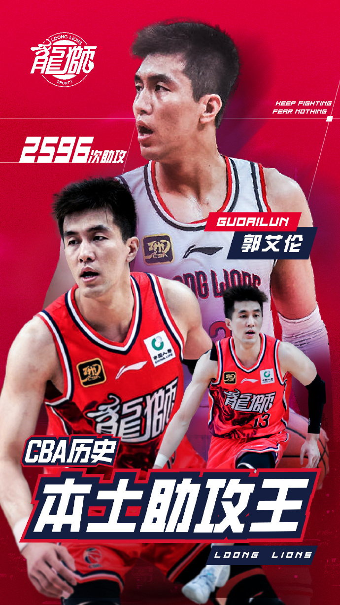 🥈里程碑！郭艾伦生涯总助攻数达2596次，超越胡雪峰排名CBA历史第二